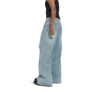 Manufacturer Direct Men's Wholesale Breathable Casual Dark Straight Solid Denim Jeans Embroidery for Summer Autumn Winter - Product Image 2