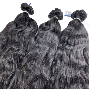 Extensiones de cabello humano natural vietnamita, máquina de color negro, trama lista para enviar, extensión de cabello humano sin procesar - Product Image 6