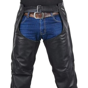 กางเกงหนังสำหรับผู้ชายและผู้หญิง หนังวัวแท้คุณภาพพรีเมียม สไตล์คาวบอยตะวันตก สำหรับขี่มอเตอร์ไซค์ ทำด้วยมือ - Product Image 1