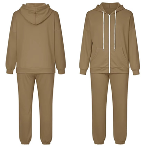 Conjunto Deportivo para Mujer, Informal, Manga Larga, Color Sólido, Sudadera con Capucha, Pantalones, Traje Deportivo, Transpirable, Tallas Grandes - Product Image 1