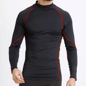 New Arrival 2026 Customized Logo Silk Screen Printed Mens Long Sleeves All Black Surfing Rash Vests Swimming Rash Guards - Product Image 2