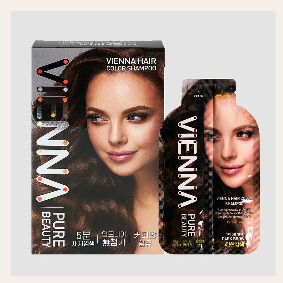 hair color shampoo dark brown Vienna Pure Beauty Gray Hair Dye Shampoo ...
