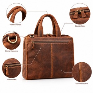Sac bandoulière de luxe en cuir véritable, sacoche messager, sac à main pour ordinateur portable, idéal pour le bureau, les voyages, fait main, unisexe, cadeaux d'affaires, designs variés - Product Image 2