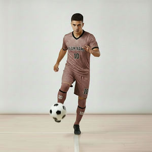 Conjunto de camiseta de fútbol, uniformes de fútbol personalizados, conjunto de camiseta de fútbol con pantalones cortos de malla transpirable - Product Image 3