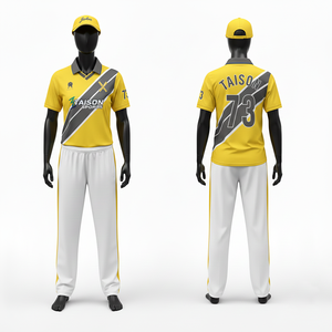 Premium 160 GSM Polyester Interlock Women <b>Cricket</b> Uniform Black Yellow <b>White</b> Diagonal Panel Design Custom Sublimation Team Kit - Product Image 5