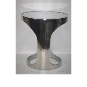 Modern Round <b>Coffee</b> <b>Table</b> with Metal Top and Iron Frame Industrial Living Room Furniture Durable Design - Product Image 2