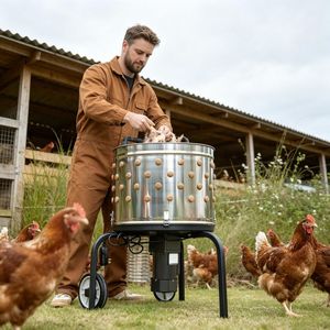 Spiumatrice per Polli con Interruttore Impermeabile, Struttura in Acciaio, Motore 220V/380V, Attrezzatura per Macellazione, Usata per Conigli, Pecore e Polli - Product Image 6