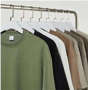 เสื้อยืดโอเวอร์ไซส์วินเทจผ้าคอตตอนถักเนื้อหนา 100% แขนสั้น คอกลม พิมพ์ลายดิจิตอลด้านหน้า พร้อมสกรีนโลโก้ตามสั่ง สำหรับผู้ชาย - Product Image 2