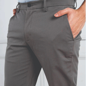 Pantalones Chinos de Hombre de Alta Calidad, Corte Slim Fit, Rectos, con Bordado Personalizado, de Sarga de Algodón, Diseño Casual - Product Image 2