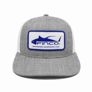 Chapeau de pêche gris chiné Finco de haute qualité Logo personnalisé Patch Style camionneur à la mode en plein air utilisation décontractée maille - Product Image 1