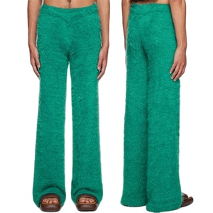 2025 Manufacturer's Casual Style Women's Custom Winter Flare Pants 100% Cotton Knitted Furry Trousers - Product Image 1