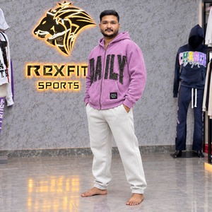 Sudadera con capucha unisex personalizada con cremallera completa, estilo urbano, manga larga, estampado gráfico, bolsillo canguro, puños acanalados, etiqueta personalizada OEM ODM - Product Image 3