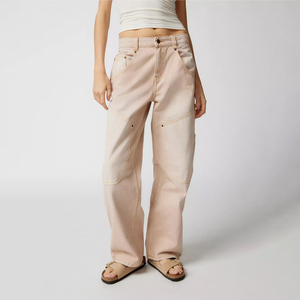 OARH INT INDUSTRY 2026 Jeans de Mujer de Talle Grande, Cintura Alta, Rectos, Desgastados, 100% Algodón Lavado, con Logotipo Personalizado de Diseñador, Estilo Vintage - Product Image 1