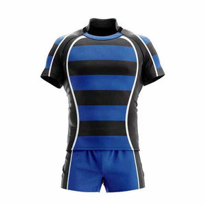 ชุดทีมรักบี้ขายส่ง เสื้อเจอร์ซีย์ระบายอากาศ กางเกงขาสั้น ชุดกีฬา ปักโลโก้ตามสั่ง ชื่อผู้เล่นด้านหน้า รับผลิตแบบ OEM ODM จากโรงงานผลิตชุดกีฬา - Product Image 2