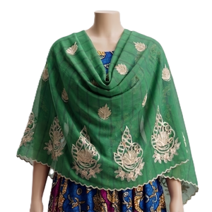 Écharpe en mousseline de soie pour femme, broderie florale, légère, respirante, douce, multifonctionnelle, OEM ODM personnalisable - Product Image 1