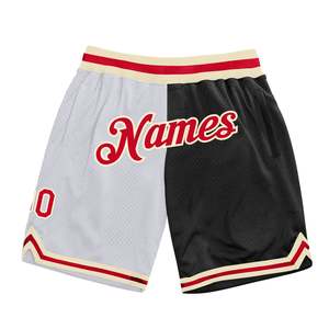 Shorts de basketball personnalisables pour hommes, jaunes et blancs, en maille respirante, taille élastique, style sportif, avec motif lettres imprimées - Product Image 3