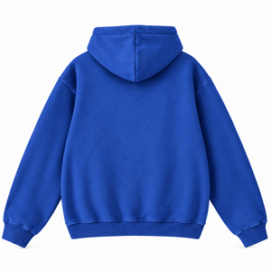 Sudadera con capucha extragrande para hombre, color azul real, forro polar, informal, para otoño, corte regular, diseño con bolsillos, 100% algodón tejido - Product Image 2