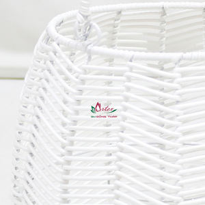 Farol Decorativo de Ratán Sintético Artex Dong Thap, Portavelas Tejido Blanco con Asa - Product Image 6