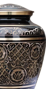 Urne funéraire en laiton de style américain, personnalisable, à motif floral, écologique et haut de gamme, pour animaux de compagnie et humains, accessoires de cercueil commémoratif. - Product Image 3