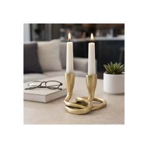 Portavelas de Metal Duradero con Diseño de Doble Espiral para Decoración del Hogar - Product Image 6