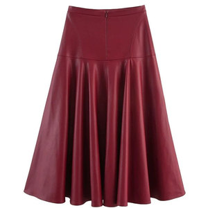High Waist Women's <b>Pleated</b> <b>Skirt</b> Solid Color Shiny <b>Satin</b> All Seasons Wear - Product Image 5