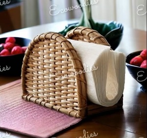 ที่ใส่กระดาษเช็ดปากแบบทอมือ ทำจากไม้ไผ่ เป็นมิตรกับสิ่งแวดล้อม ดีไซน์ทันสมัย สำหรับวางบนโต๊ะในห้องครัวหรือห้องรับประทานอาหาร - Product Image 5