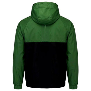 Veste coupe-vent à capuche pour homme, couleur vert, blanc, noir, légère, coupe-vent, décontractée, coupe régulière - Product Image 2