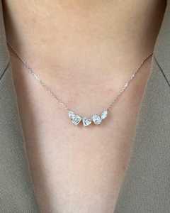 Diamond <b>Cluster</b> Pendant Necklace 10k 14k 18k Solid Gold Multi Cuts Lab Grown Layering Chain Everyday Wear Fine Jewelry Wholesale - Product Image 2