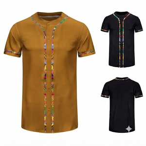 Maillot de baseball DROGEN EXPORT à col en V, manches courtes, en mesh, boutonné, respirant, pour l'été, avec logo personnalisé, unisexe, 100% polyester, pour équipe - Product Image 1