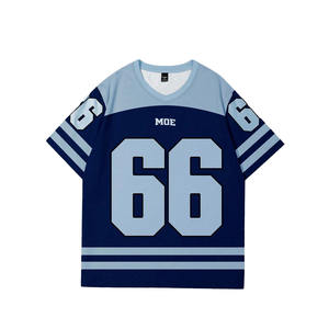 Jersey de Fútbol Americano Personalizable de Dos Tonos con Rayas, Uniforme de Equipo Personalizado, Transpirable, Cuello en V, Poliéster, Fabricante OEM al por Mayor - Product Image 2