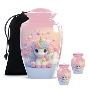 Pastel Unicorn <b>Ash</b> Urn Decorative Cremation Vase Stainless Steel Memorial <b>Keepsake</b> <b>for</b> Home Display - Product Image 3