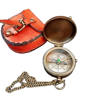 Chaîne de boussole en laiton nautique fabriquée à la main avec belle couverture en cuir gravée «à mon fils» Camping randonnée utilisation de poche Portable - Product Image 1