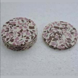 White <b>Wood</b> <b>Coaster</b> and Customized Size and 5mm Thickness and Cheap Price with Gold Design Piece and Handmade Use - Product Image 2