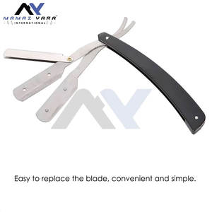 Rasoirs de barbier argent et noir avec système de verrouillage pivotant, outils de rasage, personnalisation du logo et de la couleur, rasoirs pliants pour coiffure et sourcils - Product Image 4