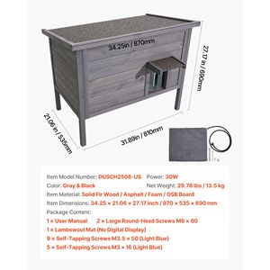 Cuccia Riscaldata per Gatti, Costruzione in Legno Isolato, Impermeabile, Rifugio per Gatti Randagi, Tappetino Riscaldante, Porta con Sportello in PVC, Arredo per Animali da Esterno - Product Image 3