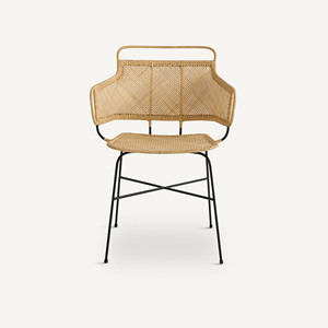 Silla de Ratán Tejido para Exteriores, Venta al por Mayor, con Estructura de Hierro, Silla de Jardín para Patio con Cojín Impermeable - Product Image 3