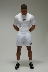 mens compression shirt short sleeve gym fitness sports wear <b>tight</b> fit breathable quick dry stretch training tshirt - Product Image 6