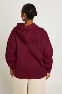 Sudadera con Capucha Extra Grande para Mujer, Estilo Urbano, Logotipo Personalizado en la Parte Delantera, Felpa de Algodón Gruesa, Transpirable para Invierno - Product Image 5