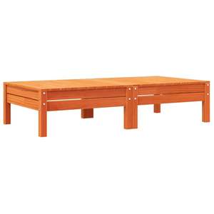 Juego de 2 taburetes de patio de madera de pino maciza color marrón cera con cojines, juego de muebles de patio - Product Image 4