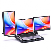 Moniteur portable double 14 pouces 1080P IPS FHD, multi-scénarios, Plug-and-Play, faible lumière bleue, pour le jeu, les affaires, l'utilisation personnelle sur ordinateur portable