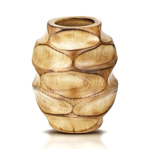 Jarrón Decorativo de Madera de Mango Ecológico, Diseño Tradicional Hecho a Mano, Acabado en Color Caoba, Venta al Por Mayor |   Moradabad - Product Image 1