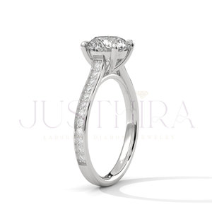 Elegant Design 14k Rose Gold Engagement <b>Ring</b> Classic Proposal <b>Ring</b> With Round Cut Moissanite Diamond Wedding Jewelry Gift - Product Image 4