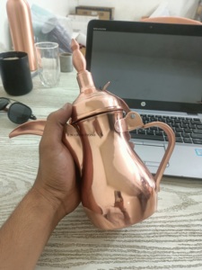 Cafetera Árabe Dallah de Acero Inoxidable de Primera Calidad, Latón Brillante, Clásica, Ecológica, Marca ZNC, Hecha a Mano - Product Image 6