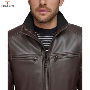 Chaqueta de Motocicleta de Invierno de Alta Calidad, Elegante, Suave, Impermeable, Transpirable, de Lona y Cuero Genuino, con Doble Cremallera, de Color Sólido - Product Image 6