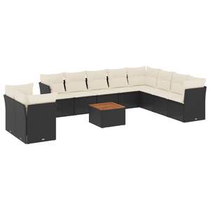 Conjunto de Sofás Modulares Grandes de Ratán Sintético Negro para Jardín, Elegante Colección de Muebles para Exteriores - Product Image 2