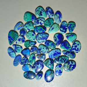 Azurite Naturelle de Haute Qualité, Pierre Précieuse en Vrac, Cabochon de Qualité Supérieure, Certifiée par un Certificat Tierce Partie, pour la Fabrication de Bijoux, 25-45mm, Décoration d'Intérieur - Product Image 1