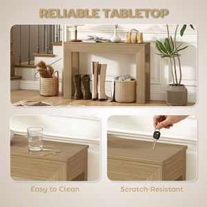 Consolle Moderna da 47 Pollici in Legno Naturale con Marmo, Tavolo Stretto per Ingresso, per Stili di Design Minimalista e di Lusso, Ideale per Hotel e Ambienti Rustici - Product Image 4