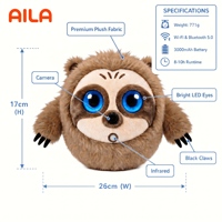 CADOTHY AILA, compagnon AI premium, respectueux de la peau, bras mobiles, capteur de proximité infrarouge, faible bruit, reconnaissance vocale, poupée intelligente