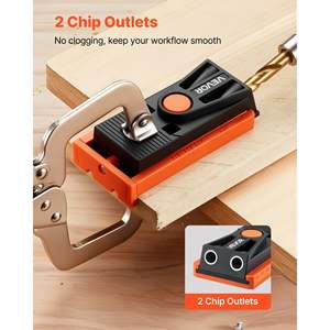 Adjustable Mini <b>Pocket</b> <b>Hole</b> <b>Jig</b> Kit 1/2-1-1/2 Woodworking Square Drive Bit Screws Reinforced Nylon Frame Drill Stop Drilling - Product Image 6