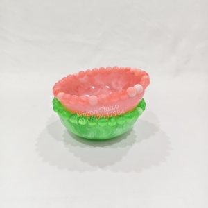 Elegante Tazón de Resina Hecho a Mano con Patrón de Remolino Blanco Acuático para Servir Ensaladas de Frutas, Uso en Cocina, Hotel, Restaurante y Fiestas - Product Image 1